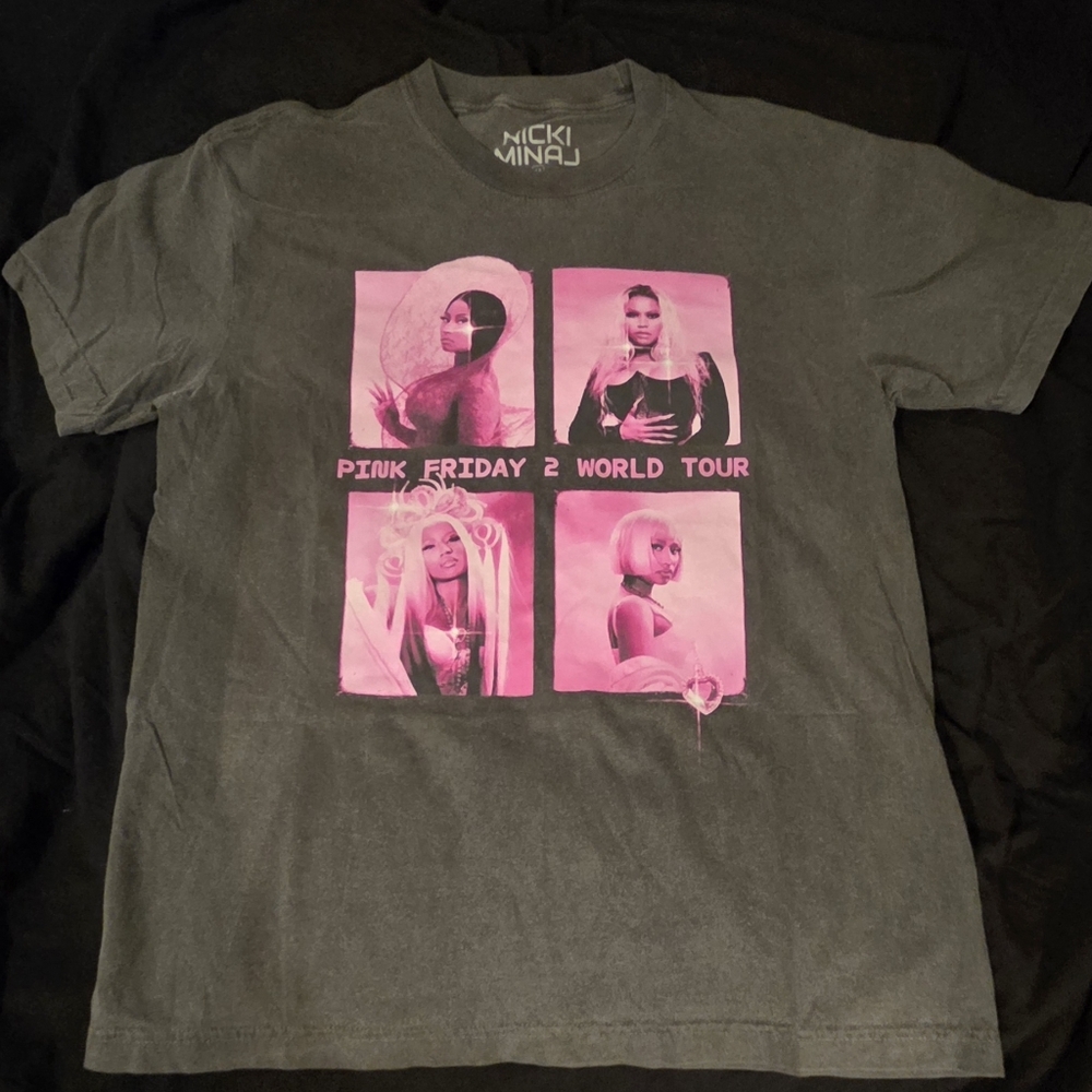 Nicki Minaj Pink Friday 2 Tour Tee - Gray and Pink